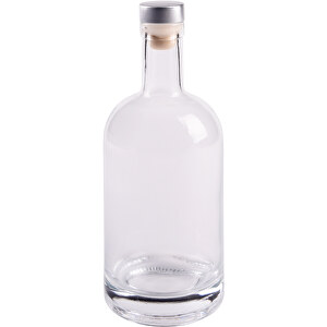 Glas-Trinkflasche PEARLY , transparent, Glas / Kunststoff / Silikon, 23,50cm (Höhe)