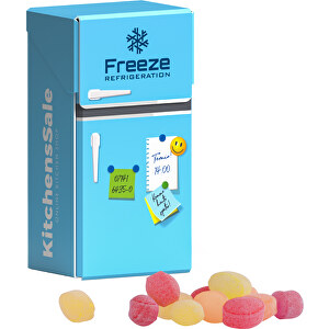 Slim Box Mini Frucht Mix Bonbon, Micro , Werbebox aus weißem Karton, 1,80cm x 5,00cm x 2,50cm (Länge x Höhe x Breite)