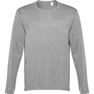 THC BUCHAREST. Herren Langarm T-Shirt , hellgrau melliert, 100% Baumwolle, XXL, 78,00cm x 61,00cm (Länge x Breite)