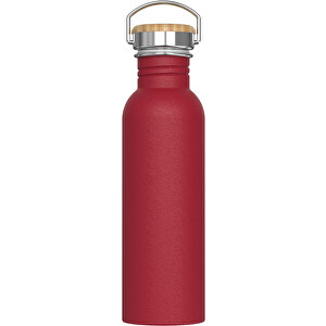 Wasserflasche Ashton 750ml , dunkelrot, Stainless steel, bamboo & PP, 24,40cm (Höhe)