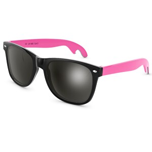 SunShine Cheers Glänzend - UV 400 , Promo Effects, schwarz/pink, Rahmen aus Polycarbonat und Glass aus AC, 14,50cm x 4,80cm x 15,00cm (Länge x Höhe x Breite)