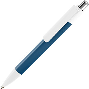 Prodir DS4 PMM Push Kugelschreiber , Prodir, weiß-sodalithblau-silber poliert, Kunststoff, 14,10cm x 1,40cm (Länge x Breite)
