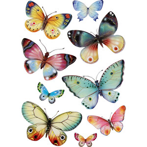 Sticker Schmetterling 3D (9er Set) , , 19,00cm x 0,20cm x 10,00cm (Länge x Höhe x Breite)
