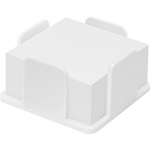 Zettelbox 'Theta', Dickwandig , weiß, PS+PAP, 11,00cm x 6,00cm x 11,00cm (Länge x Höhe x Breite)