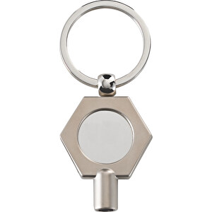 Schlüsselanhänger Mit Heizungsentlüftungsschlüssel RE98-RADIATOR-KEY , Re98, mattsilber, Metall, 8,00cm x 0,90cm x 3,50cm (Länge x Höhe x Breite)