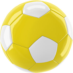 Fußball Gold 30-Panel-Promotionball - Individuell Bedruckt , gelb / weiß, PU/PVC, 3-lagig, 
