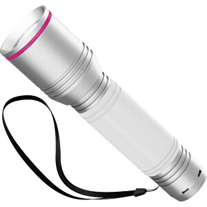 Taschenlampe REEVES MyFLASH 700 , Reeves, silber / weiß / magenta, Aluminium, Silikon, 130,00cm x 29,00cm x 38,00cm (Länge x Höhe x Breite)