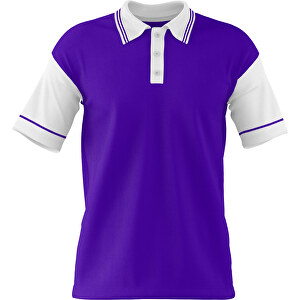 Poloshirt Individuell Gestaltbar , violet / weiss, 200gsm Poly / Cotton Pique, XS, 60,00cm x 40,00cm (Höhe x Breite)