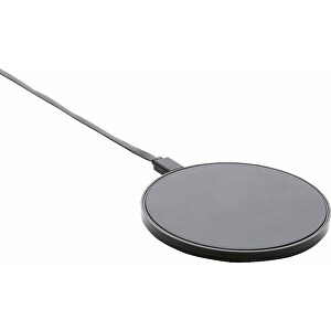 10W Wireless Charger Aus RCS Standard Recyceltem Kunststoff , schwarz, Recyceltes ABS, Recyceltes TPE, 0,70cm (Höhe)