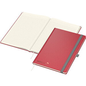 Notizbuch Vision-Book Creme Bestseller A4, Rot Inkl. Kupferprägung , rot, kupfer, 29,70cm x 21,00cm (Länge x Breite)
