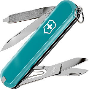 CLASSIC SD COLORS - Victorinox Schweizer Messer , Victorinox, Mountain Lake / Dark Illusion, hochlegierter, rostfreier Stahl, 5,80cm x 0,90cm x 1,80cm (Länge x Höhe x Breite)