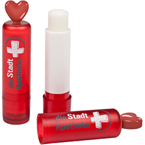 Lippenpflegestift 'Lipcare Heart' , rot, Kunststoff, 7,80cm (Höhe)