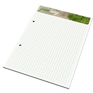 Schreibblock Green+blue A5, 50 Blatt  Mit 2-fach Abheftlochung , individuell, Recyclingpapier, 21,00cm x 14,80cm (Länge x Breite)
