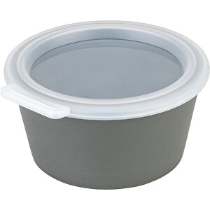 MOVE BOWL 0,7 WITH LID Schale 700ml Mit Deckel , Koziol, nature ash grey, Organic Bio-Circular, 15,50cm x 7,85cm x 14,70cm (Länge x Höhe x Breite)