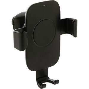 10W Wireless Charging Autohalter Aus RCS Plastik, Schwarz , schwarz, ABS - recycelt, 11,30cm x 9,40cm (Länge x Höhe)