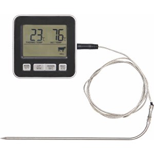VINGA Hays Thermometer , schwarz, ABS, Edelstahl, 11,50cm x 21,70cm x 3,60cm (Länge x Höhe x Breite)