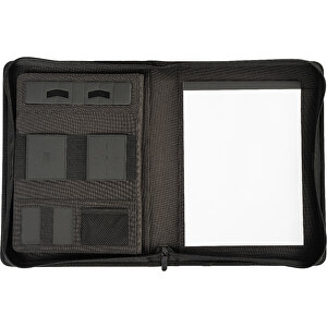 Schreibmappe A4 Mit RV , schwarz, Polyester, 37,00cm x 4,00cm x 29,00cm (Länge x Höhe x Breite)