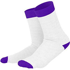 Adam - Die Premium Business Socke , weiß / violet, 85% Natur Baumwolle, 12% regeniertes umwelftreundliches Polyamid, 3% Elastan, 36,00cm x 0,40cm x 8,00cm (Länge x Höhe x Breite)
