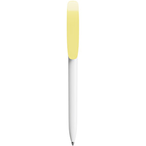 BIC® Super Clip Kugelschreiber Digital , BiC, weiß/pastelgelb, Kunststoff, 14,40cm x 1,20cm (Länge x Breite)