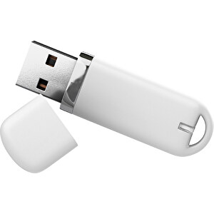 USB-Stick StylishDrive 2.0 , weiß MB , 1 GB , Gummiplastik, Kunststoff MB , 6,20cm x 0,75cm x 2,00cm (Länge x Höhe x Breite)