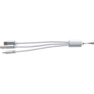 USB-Aufladekabel Aus Aluminium Alvin , silber, Allooi, Aluminium, Metall, 17,80cm x 0,60cm x 1,40cm (Länge x Höhe x Breite)