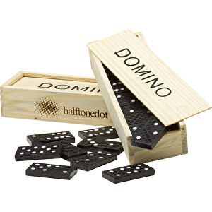 Domino-Spiel In Holzbox Enid , braun, Kiefernholz, MDF, 14,70cm x 2,80cm x 5,00cm (Länge x Höhe x Breite)