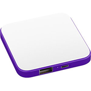 LED Wireless Charger Bent , weiß / violet, Kunststoff, 80,00cm x 12,00cm x 80,00cm (Länge x Höhe x Breite)