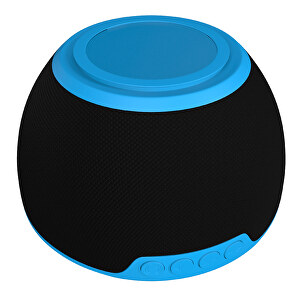 EnergizePro - Kabelloser Lautsprecher Mit 15W, Schnellladefunktion Und LED , schwarz / himmelblau, Gummierter Kunststoff Textil, 104,00cm x 104,00cm (Länge x Breite)