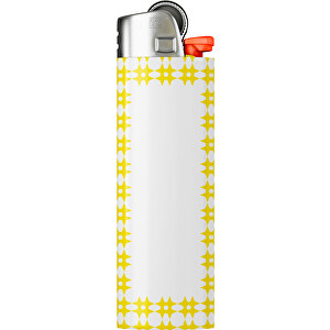 BIC® J26 Digital Wrap Feuerzeug , BiC, weiss / gelb, Delrin®, Stahl, 2,50cm x 1,50cm x 8,20cm (Länge x Höhe x Breite)