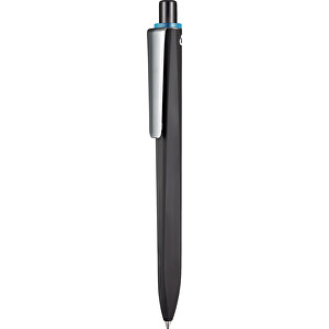 Kugelschreiber RIDGE RECYCLED SOFT M , Ritter-Pen, schwarz/caribic-blau, ABS u. Metall, 14,10cm (Länge)