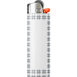 BIC® J26 Digital Wrap Feuerzeug , BiC, weiß / silber, Delrin®, Stahl, 2,50cm x 1,50cm x 8,20cm (Länge x Höhe x Breite)