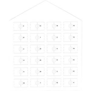 Täfelchen Adventskalender Haus Alpenmilch-Schokotäfelchen , Vollkartonhülle, weiß, 1,50cm x 21,00cm x 26,00cm (Länge x Höhe x Breite)