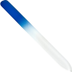 Premium-Glasnagelfeile, Geätzt , blau, Glas, 14,00cm x 0,30cm x 1,20cm (Länge x Höhe x Breite)
