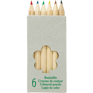 6 petits crayons en coul ...