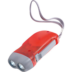 LED-Dynamotaschenlampe Mission , rot, ABS, Nylon, 10,00cm x 2,60cm x 5,10cm (Länge x Höhe x Breite)