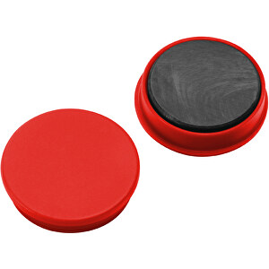 Magnet, Rund , rot, PP+MET, 0,80cm (Höhe)