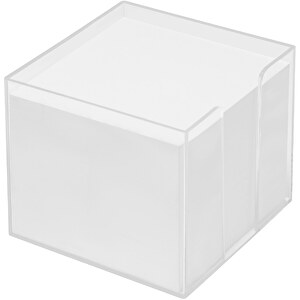 Zettelbox 'Epsilon' , glasklar, PS+PAP, 10,50cm x 9,00cm x 10,50cm (Länge x Höhe x Breite)