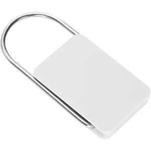 Schlüsselanhänger , weiß, ABS+MET, 0,55cm x 0,05cm x 0,27cm (Länge x Höhe x Breite)
