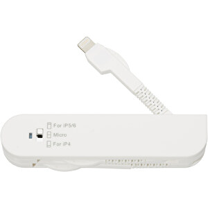 Taschen-USB-Charger , Promo Effects, weiss, Kunststoff, 9,30cm x 1,50cm x 2,10cm (Länge x Höhe x Breite)
