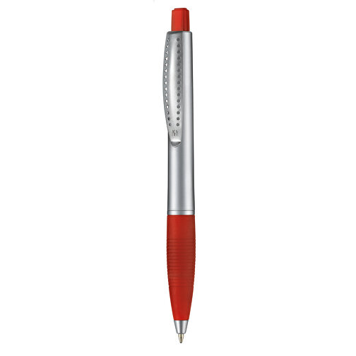 Kugelschreiber CLUB SILVER , Ritter-Pen, feuerrot-frost/silber, ABS-Kunststoff, 14,20cm (Länge), Bild 1