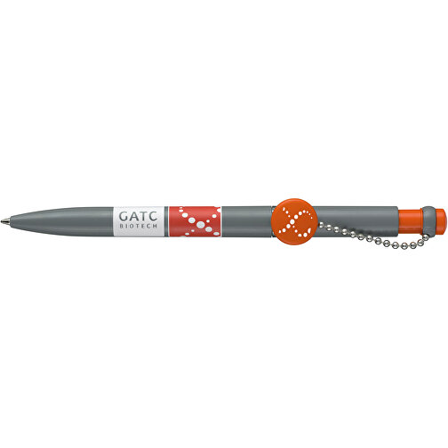 Kugelschreiber PIN PEN , Ritter-Pen, steingrau, ABS-Kunststoff, 14,50cm (Länge), Bild 3