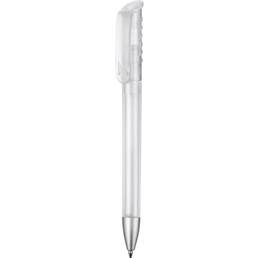 Kugelschreiber TOP SPIN FROZEN , Ritter-Pen, weiß-frozen, ABS-Kunststoff, 14,10cm (Länge), Bild 1