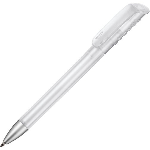 Kugelschreiber TOP SPIN FROZEN , Ritter-Pen, weiss-frozen, ABS-Kunststoff, 14,10cm (Länge), Bild 2