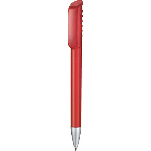 Kugelschreiber TOP SPIN FROZEN , Ritter-Pen, rot-frozen, ABS-Kunststoff, 14,10cm (Länge), Bild 1