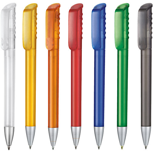 Kugelschreiber TOP SPIN FROZEN , Ritter-Pen, rot-frozen, ABS-Kunststoff, 14,10cm (Länge), Bild 4