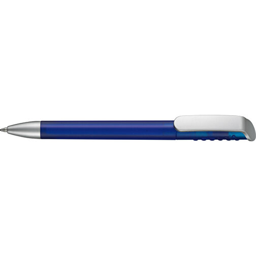 Kugelschreiber Top Spin Frozen SI , Ritter-Pen, blau-frozen/silber, ABS-Kunststoff, 14,10cm (Länge), Bild 3