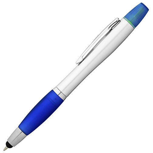 Nash Stylus Kugelschreiber Und Marker , silber / royalblau, ABS Kunststoff, 14,60cm (Länge), Bild 2