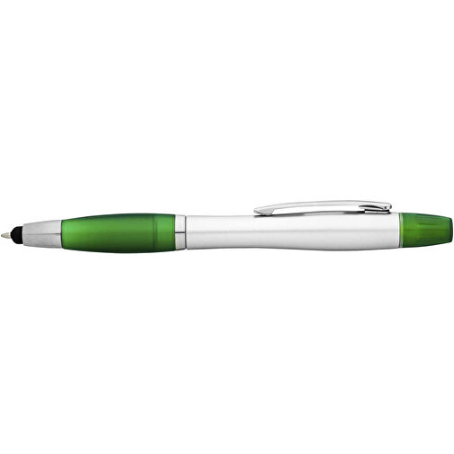Bolígrafo-puntero y subrayador de color plata con grip de color 'Nash', Imagen 3