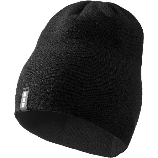 Level Mütze , schwarz, 1x1 Rib Strick 100% Acryl, 26,00cm x 19,00cm (Höhe x Breite), Bild 1