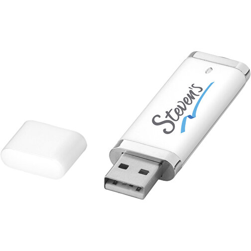 Flat 4 GB USB-Stick , weiß MB , 4 GB , Kunststoff MB , 7,20cm x 0,70cm x 2,00cm (Länge x Höhe x Breite), Bild 2